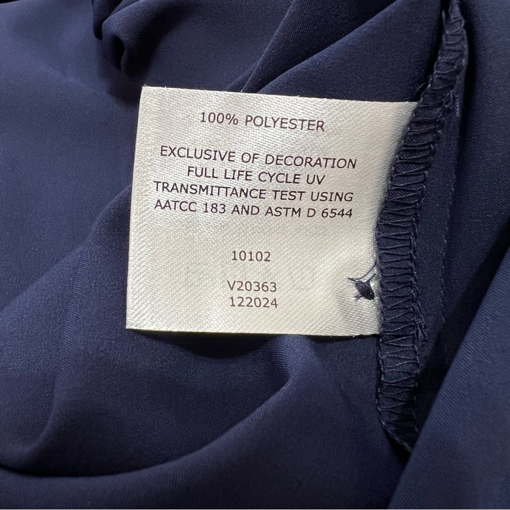 Coolibar Santa Barbara Tunic Top with Roll-up Sleeves in Navy UPF 50+ Size Large - Picture 12 of 14